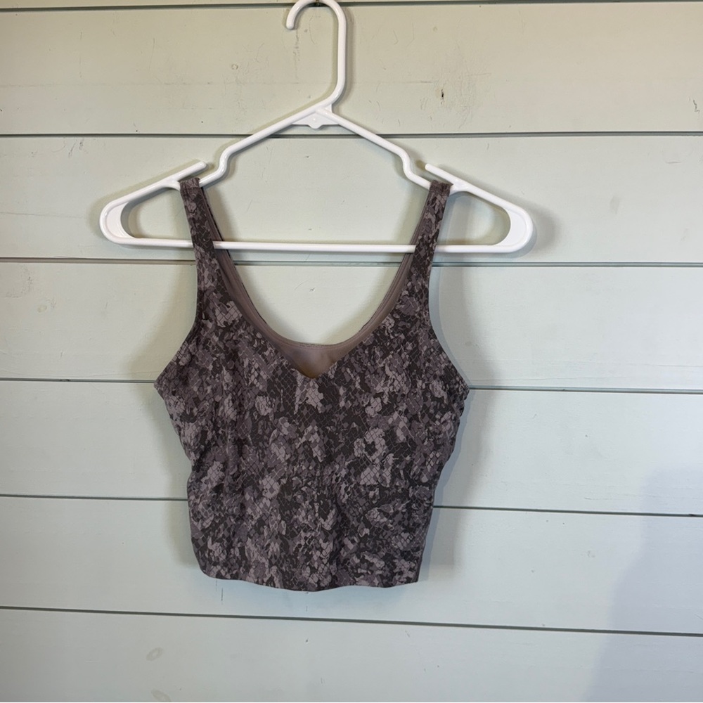Lululemon align tank top gray camo lunar rock women's size 4